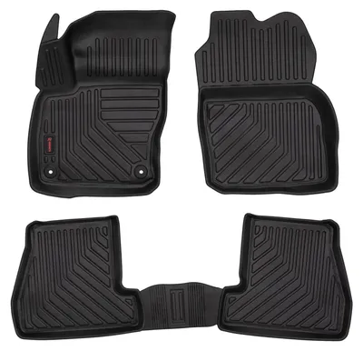 Produktbild von Gummi-Fußmatten für Ford Focus MK3 2011-2018 (Schrägheck/Limousine/Kombi) – 4-tlg, Schwarz, passgenau