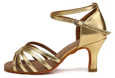 Produktbild von Burtan „Havana“ Salsa Bachata Kizomba Latino Tanzschuhe - Gold 7 Cm Burtan „Havana“ Salsa Bachata Kizomba Latino Tanzschuhe Gold 7 Cm Grösse 35