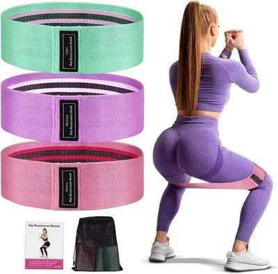 Image de Bandes d'entraînement, bandes de résistance à 3 niveaux de résistance, ceintures de hanches, entraînement des jambes, musculation