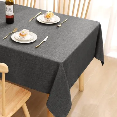 Produktbild von Wasserabweisendes Tafelkleed Linnenoptik 100x140cm dunkelgrau