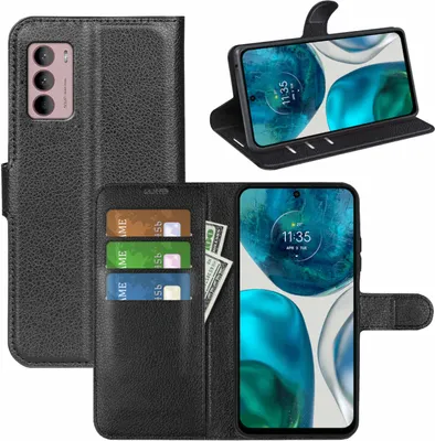 Obrázok produktu pre Pre mobilný telefón Motorola Moto G42 puzdro z čiernej syntetickej kože kryt ochrana