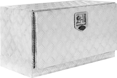 Produktbild von Trucky Aluminium Truckbox, Unterboden Unterflur Box Deichselbox, Anhängerbox 76 x 35 x 40 cm Werkzeugkiste mit Schloss und Schlüssel, stabil