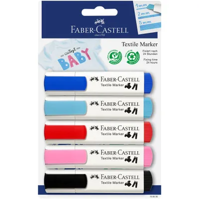 Produktbild von Faber Castell Textilmarker 5er Baby-Party