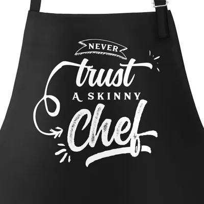Produktbild von Grillschürze für Männer mit Spruch Never trust a skinny Chef Moonworks® schwarz unisize