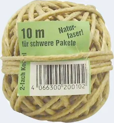 Produktbild von Bindfaden 10m stark Naturfaser 2-fach Kordel