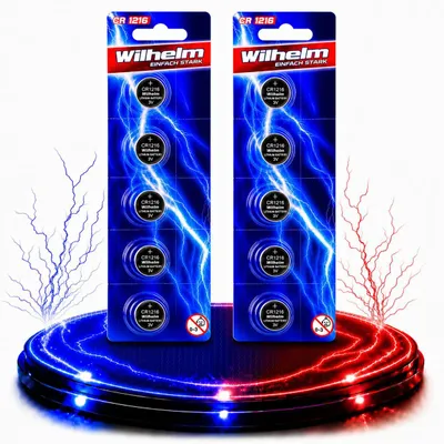 Produktbild von 10 x CR1216 WILHELM Lithium Knopfzelle 3V 26 mAh ø12 x 1,6 mm Batterie DL1216