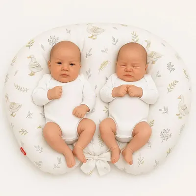 Image de Coussin d'allaitement Bobono pour jumeaux jaune amovible soutien ergonomique