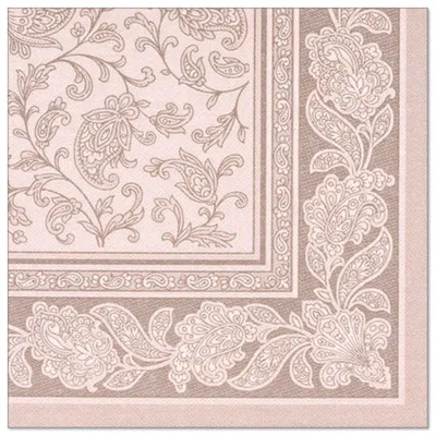 Zdjęcie produktu dla 50 Servietten "ROYAL Collection" 1/4-Falz 40 cm x 40 cm mocca "Ornaments"