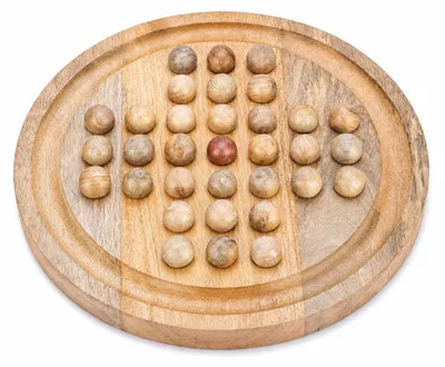 Produktbild von Solitär Brettspiel Holz Kugeln Strategie Denkspiel Klassisch 275 mm