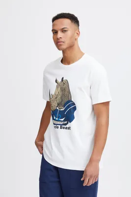 Produktbild von Blend He BHTee Herren T-Shirt Kurzarm Shirt mit Print Rundhals 100% Baumwolle