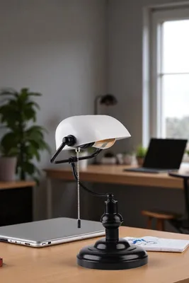 Produktbild von Opviq, Elegante Tischlampe mit Metallkörper, Schwarz-Weiß, E27, IP20