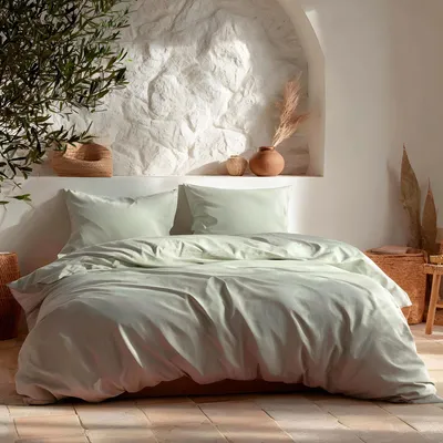 Immagine prodotto di Omgoods - Set di lenzuola 100% cotone, traspirante e morbido, per letto 100 x 220 cm, colore acquamarina