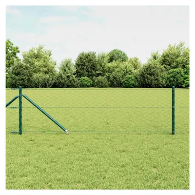 Produktbild von Zaunpfosten Grün 50 x 0,8 m (50 mm Maschen) Stahl und PVC für Gartenzaun, Hundezaun, Weidezaun, Hühnerzaun und Gartennetz