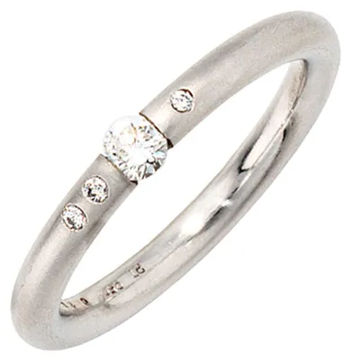 Produktbild von Ring Damenring mit 4 Diamanten Brillanten schlicht elegant 950 Platin Platinring, Ringgröße:Innenumfang 56mm  Ø17.8mm