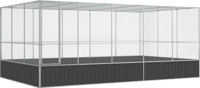 Produktbild von vidaXL Voliere mit Erweiterung Silbern 518x307x212 cm Stahl