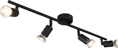 Produktbild von QAZQA - Modern IndustrieSpot I Spotlight I Deckenspot I Deckenstrahler I Strahler I Lampe I Leuchte schwarz kippbar - Jeany 4-flammig Spotbalken I Wohnzimmer I Schlafzimmer - Stahl Länglich - LED geei
