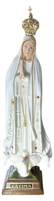 Fatima-Statue, handbemalt, 27 cm, mit Krone und Edelsteinen