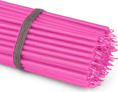Produktbild von 100x Stabkerzen rosa Rußfrei Tropffrei dünn L 16cm Premium Paraffinwachs 36120
