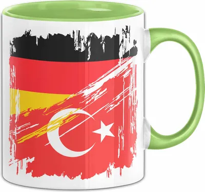 Produktbild von Türkei Deutschland Flagge Halb Deutscher Halb Türke Fußball Germany 2024 Europa Turkey (Grün)