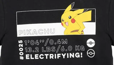 Produktbild von Pokemon Pikachu Kinder Jungen T-Shirt Oberteil Shirt , Farbe:Schwarz, Größe:110-116