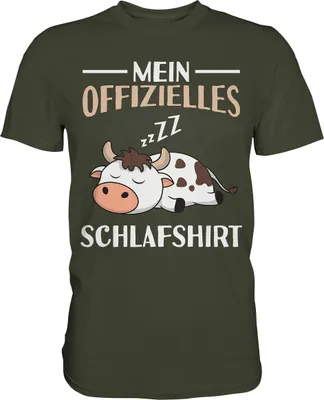Produktbild von Offizielles Schlafshirt Nachthemd Schlafanzug Pyjama Kuh T-Shirt – Urban Khaki / XL