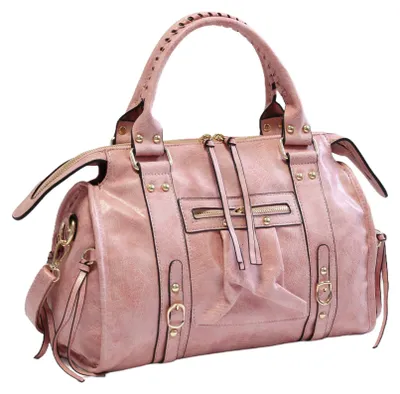 Produktbild von irisaa Vintage Damen Handtasche, Schultertasche und Umhängetasche mit Abnehmbarem Gurt, Quasten, Schnallen und Reißverschluss