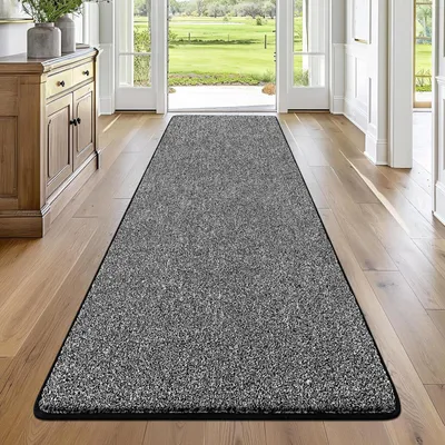 Waschbarer Läufer 60x180 cm, rutschfest, schwarz-weiß