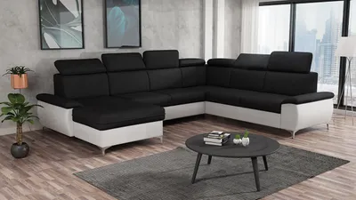 Produktbild von MIRJAN24 Ecksofa Magic D, U-Form Wohnlandschaft, Ecke mit zwei Bettkästen und Schlaffunktion (Farbe: Soft 017 + Malmo New 96, Seite: Links)