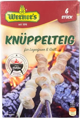 Produktbild von Werner's Knüppelteig Fertigmischung 4-6 Stück Backmischung Lagerfeuer Camping Stockbrot