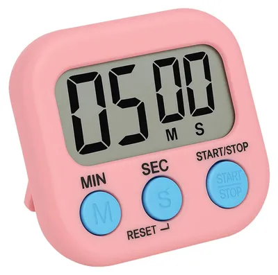 Zdjęcie produktu dla Minutnik stoper timer kuchenny cyfrowy LCD z magnesem na lodówkę różowy elektroniczny
