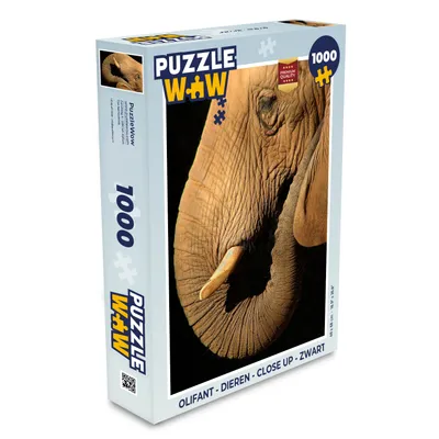 Obrázek produktu pro MuchoWow® Puzzle 1000 dílků Slon - Zvířata - Zblízka - Černá - Hračky - Pro malé i velké - Hry - Skládačky