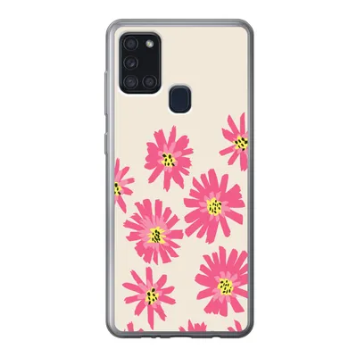 Produktbild von MuchoWow® Handyhülle Schutzhülle Hülle für Samsung Galaxy A21s Blumen - Muster - Minimalismus Silikon Softcase Handy Hülle - Hartschale