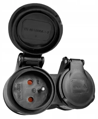 Imagen del producto de Caja de derivación múltiple para obras, jardines y hogares, con 2 enchufes, grado de protección IP44