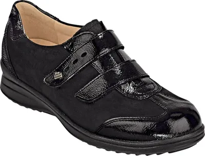 Produktbild von Bequemer Slipper Finn Comfort Desenzano, Damen, Schwarz, Leder, NEU - Damenschuhe Bequeme Schnürschuhe, Schwarz, leder (pony)
