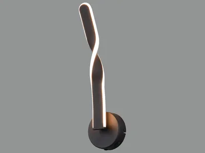 Immagine prodotto di Applique LED, metallo, interruttore, nero opaco, H 45,5 cm