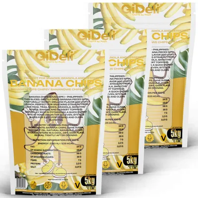 Produktbild von Bananenchips 15kg Ungesüßt Getrocknete Bananen Palmölfrei Snack Müsli GiDeli
