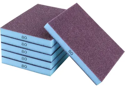 Image de Éponge abrasive 80, pour utilisation à l'eau et à sec, lot de 6