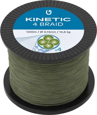Produktbild von Kinetic 4-Braid Dusty Green - 1200m geflochtene Schnur, Durchmesser:0.20mm, Tragkraft:18kg