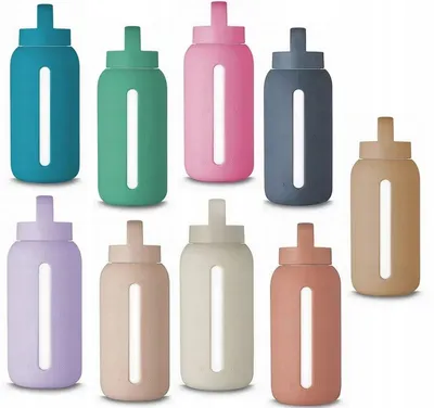 Zdjęcie produktu dla Muuki THAITI BLUE - szklana butelka motywacyjna, pojemność 720 ml, butelka do picia