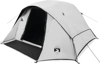 Image de vidaXL Tente familiale 6 personnes Blanc Obscurci Etanche