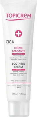 A white tube of Topicrem CICA Soothing Cream.