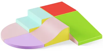Produktbild von Indoor Spielplatz für Kinder - Softplay Kletterblöcke - 6-teiliges Set - Weiche Schaumstoff Bausteine - Für Kleinkinder 0–3 Jahre - Kunstlederoberfläche