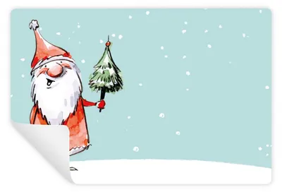 Produktbild von 25 Weihnachtsaufkleber Nikolaus - zum Beschriften 7,4 x 5,2 cm