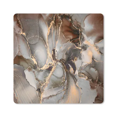 Produktbild von MuchoWow® Mauspad Mousepad Grau - Gold - Marmor - Marmoroptik 30x30 cm - Mousepads - Maus Mat - Pad - Mausunterlage - Gaming