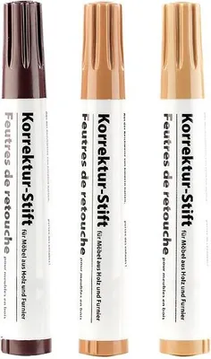 Produktbild von AGT Korrekturstift: Korrektur-Stift für Möbel aus Holz & Furnier, 3er-Set (Holzkorrekturstifte)