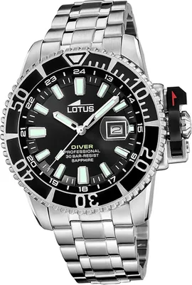 Produktbild von Lotus Edelstahl Silikon Herren Uhr silber schwarz Elegant Classic D2UL18938/4