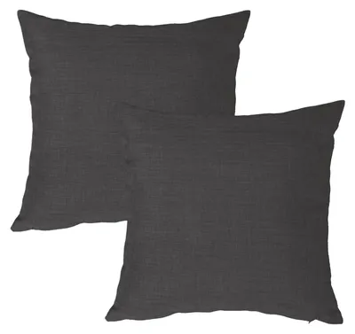 Produktbild von Kissenbezug 2er Set anthrazit 40x40 cm Struktur Leinenoptik Kissenhülle Deko Kissen