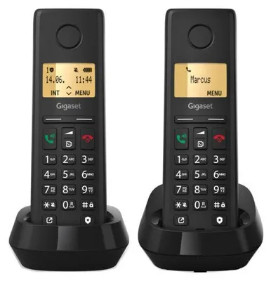 Immagine prodotto di Telefono cordless GIGASET Pure 200 Duo, nero