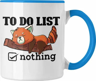 Produktbild von Trendation -  Lustige Roter Panda Tasse Witziges Geschenk für Tierliebhaber (Blau)