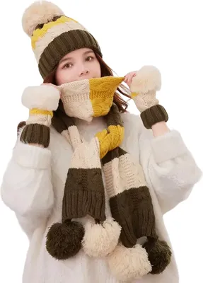 Produktbild von Winter-Strickset in Grün – Mütze, Schal & Handschuhe KP21599